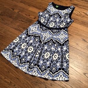 Talbots navy/white dress, size 14p, with pockets